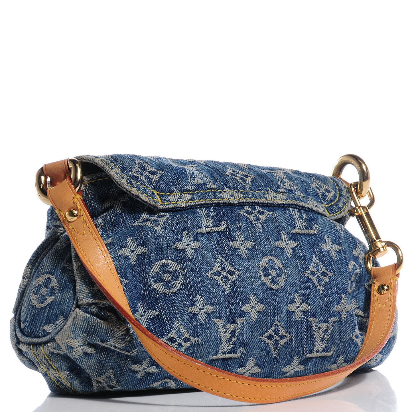 Monogram Denim Mini Pleaty Blue