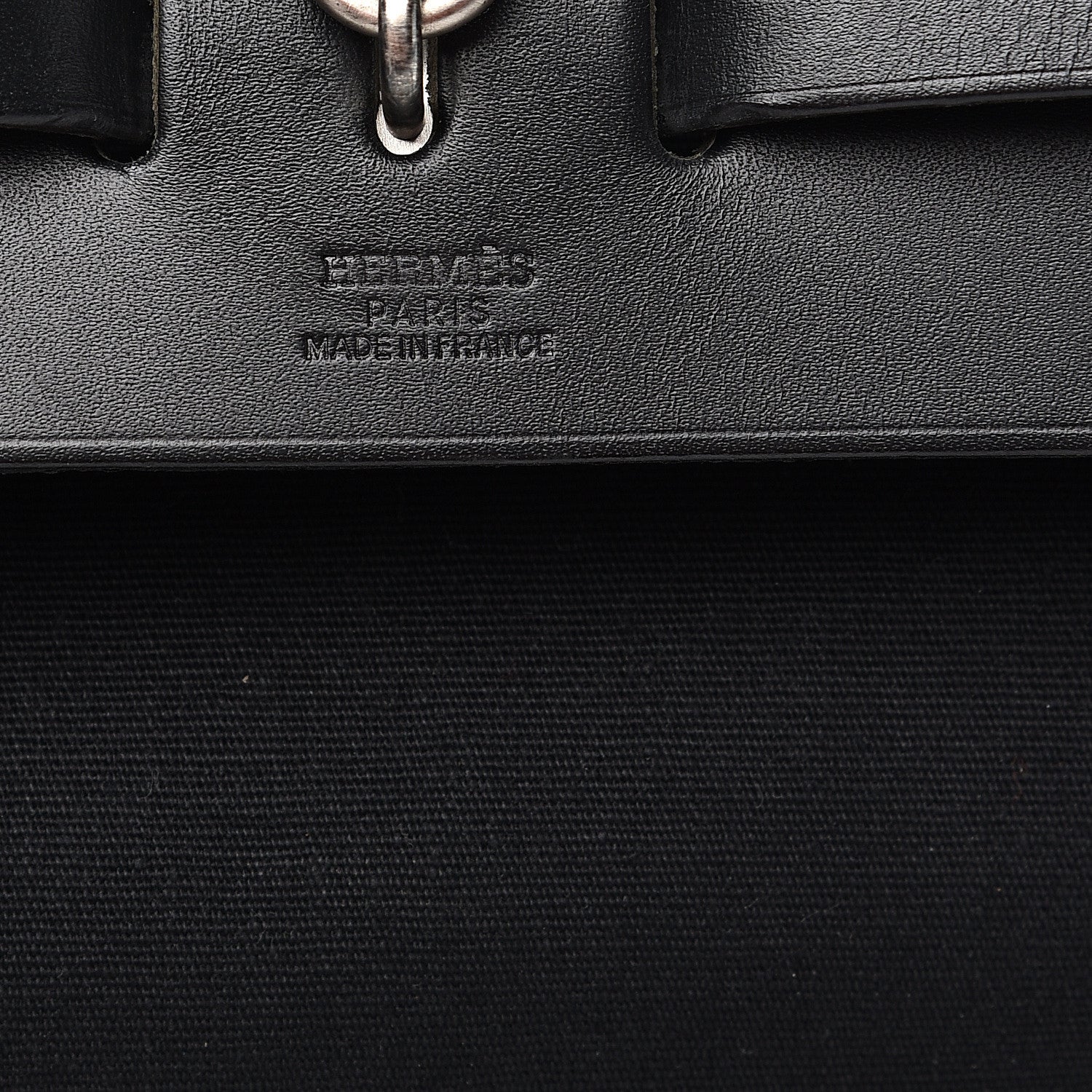 Hermes Toile Vache Calfskin Herbag 30 PM Backpack Black 7 of 11