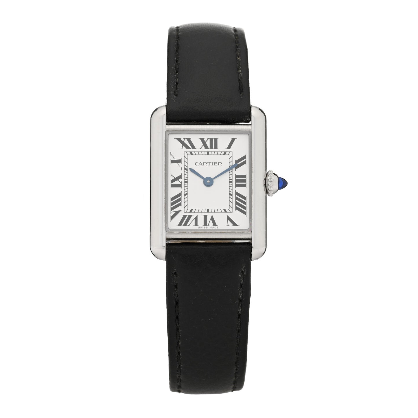 Stainless Steel Calfskin 22mm Must de Cartier Tank Quartz Watch