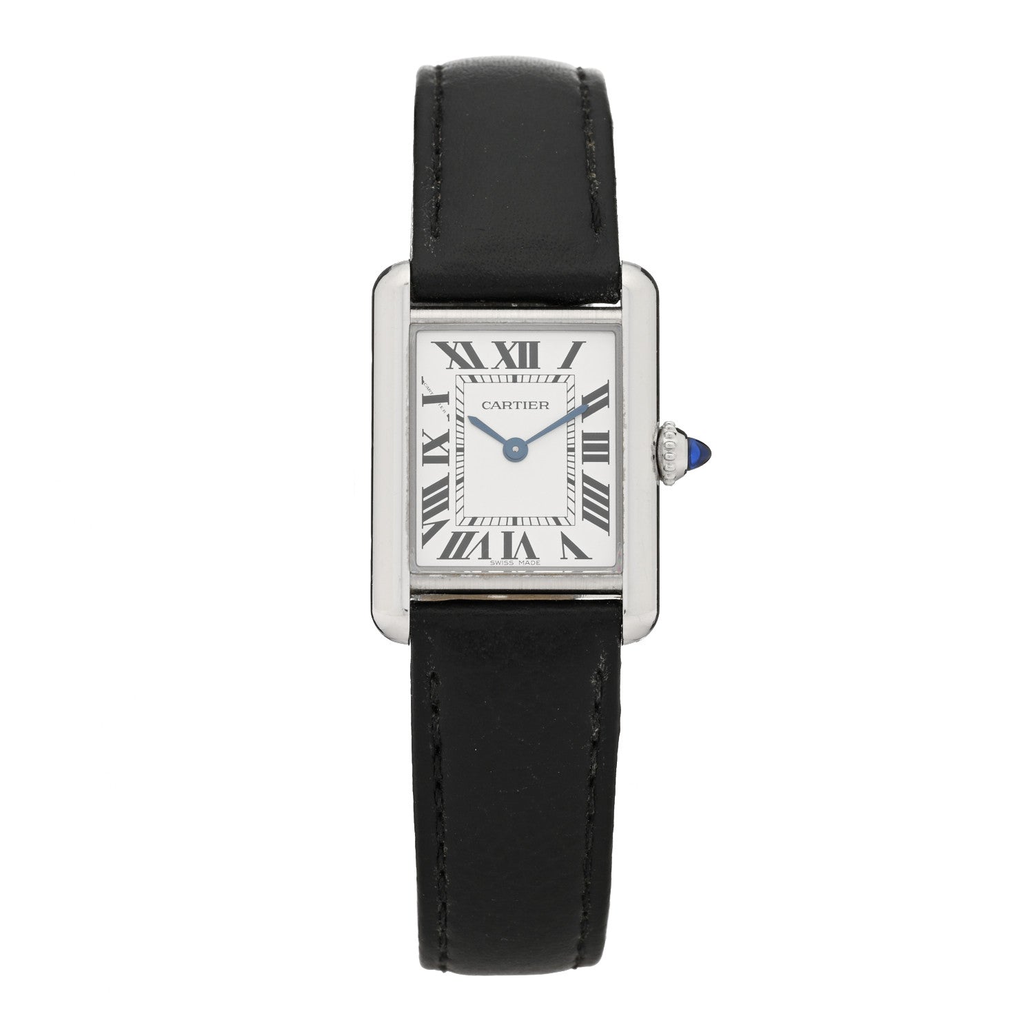 Cartier Stainless Steel Calfskin 22mm Must de Cartier Tank Quartz Watch 1 of 5