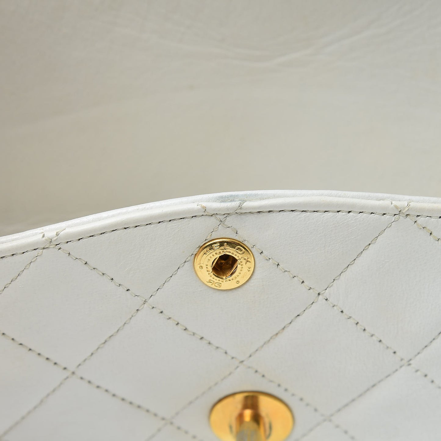 Lambskin Quilted Medium Double Flap White