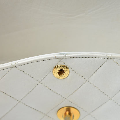 Chanel Lambskin Quilted Medium Double Flap White 15 of 21