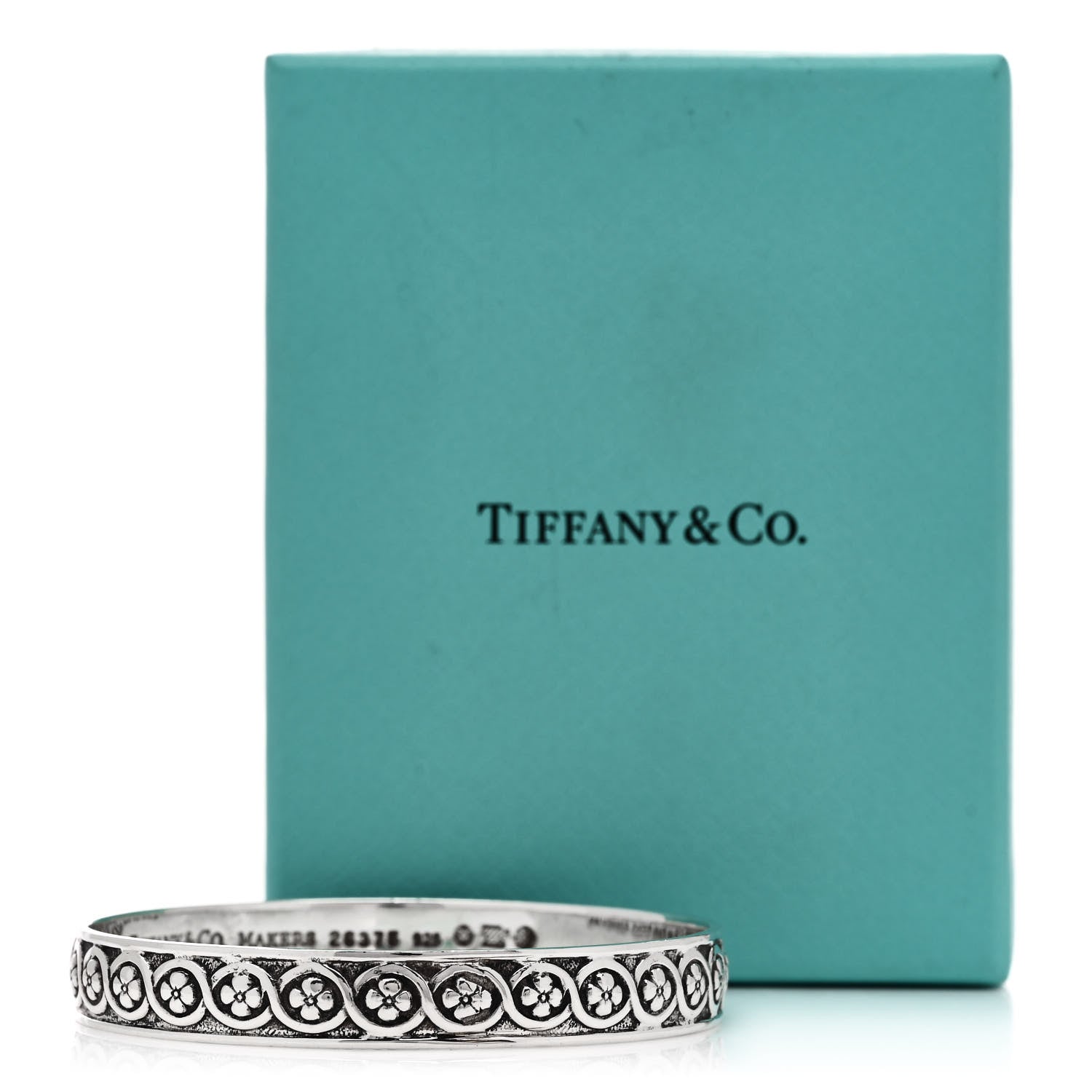 Tiffany Sterling Silver Celtic Makers Mark Bangle Bracelet 4 of 4