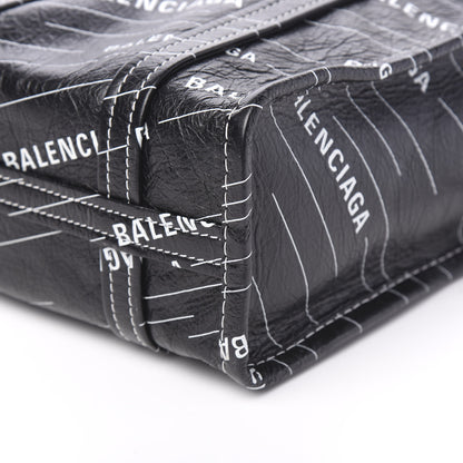 Balenciaga Agneau Arena Logo Multicolor Print XS Bazar Shopper Tote Black White 8 of 8