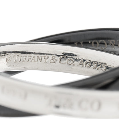 Tiffany Sterling Silver Titanium 1837 Interlocking Ring 49 4.75 4 of 6