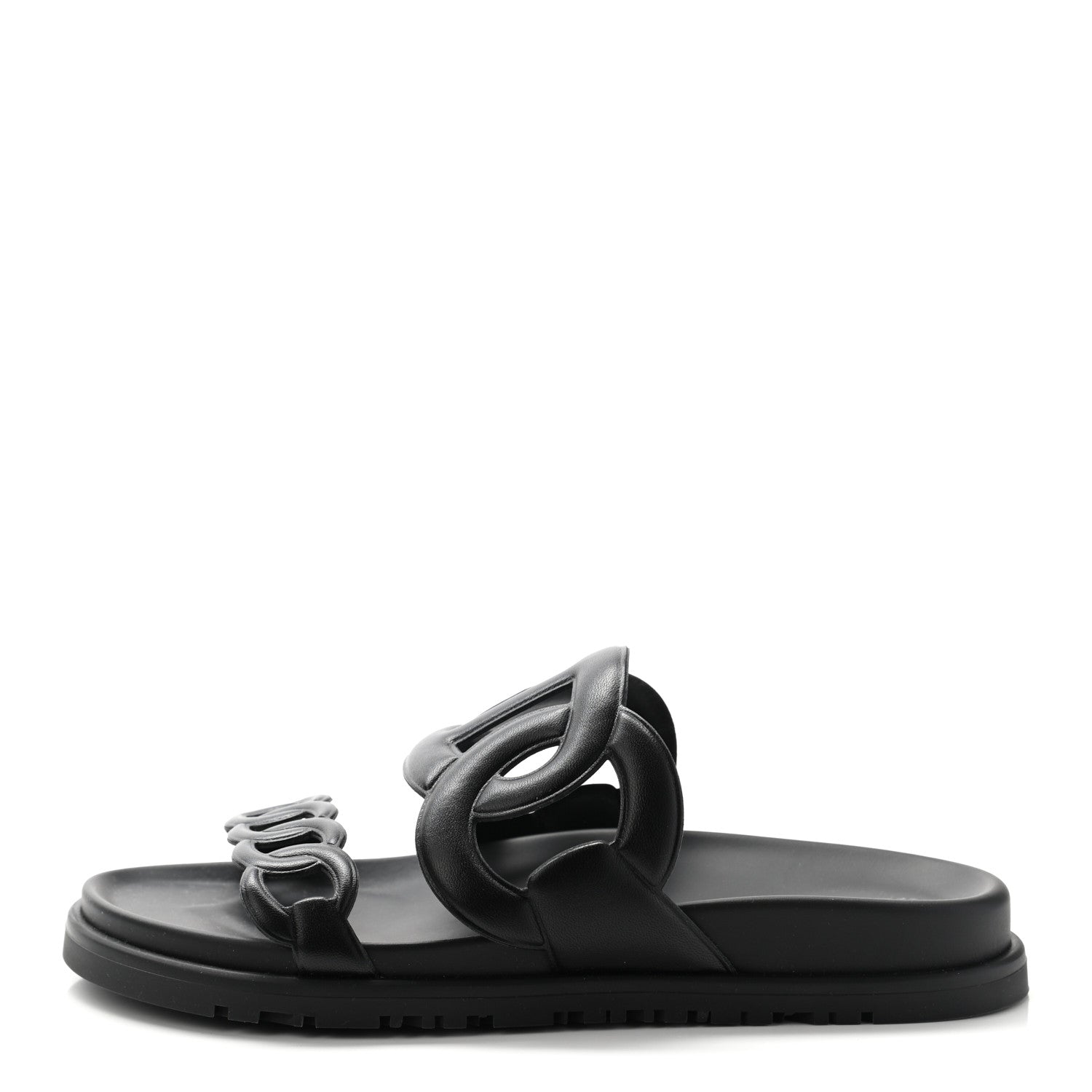Hermes Nappa Extra Sandals 36.5 Black 1 of 8