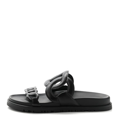Hermes Nappa Extra Sandals 36.5 Black 1 of 8