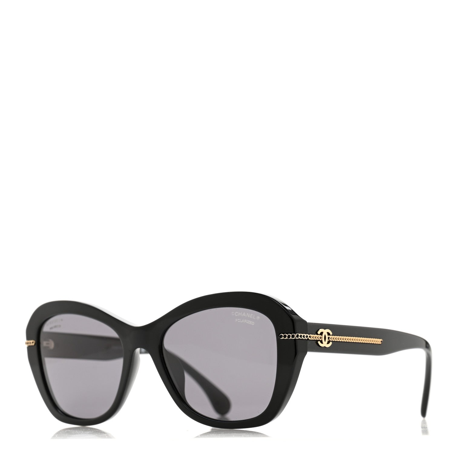 Chanel Acetate Polarized CC Butterfly Sunglasses 5510-A Black 1 of 7