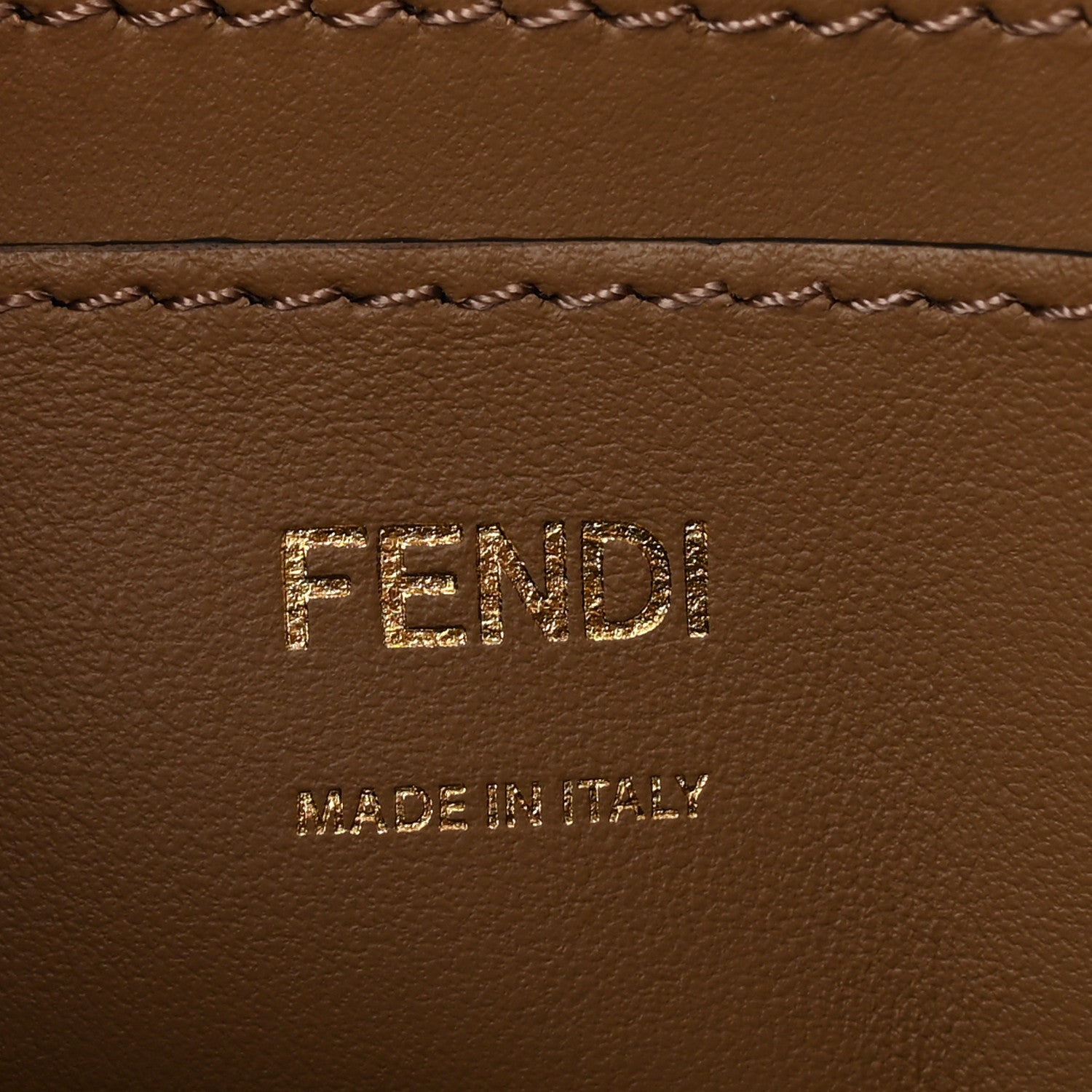 Fendi Fabric Jacquard Vitello Grace FF 1974 Baguette Pouch Tobacco Moro Sand 6 of 10