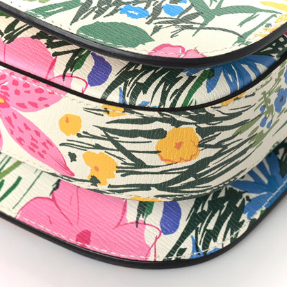 Gucci X KEN SCOTT New Shangai Calfskin Jardin D'Avril Floral Print Horsebit 1955 Shoulder Bag Ivory Pink Wild Rose 8 of 8