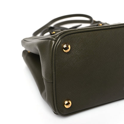 Prada Saffiano Small Galleria Double Zip Tote Militare 7 of 11