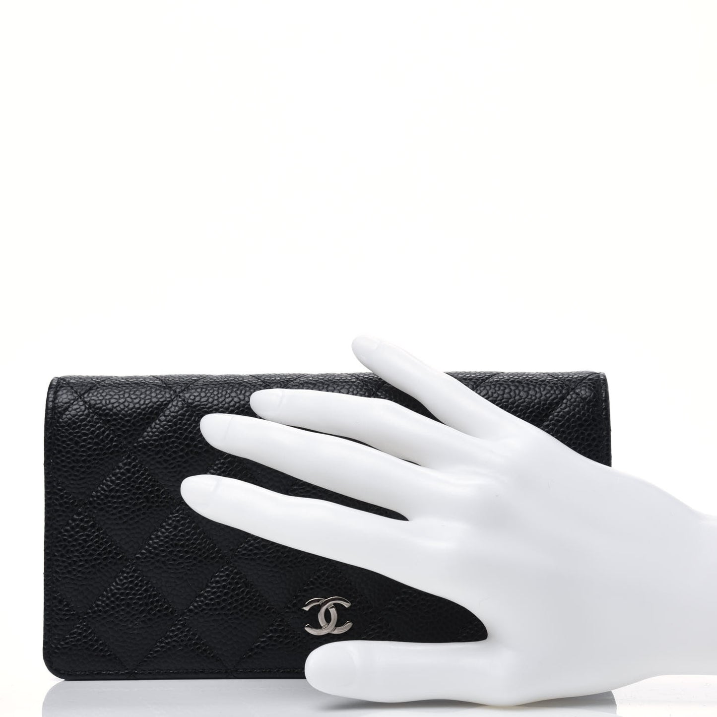 Caviar Quilted Yen Wallet Black