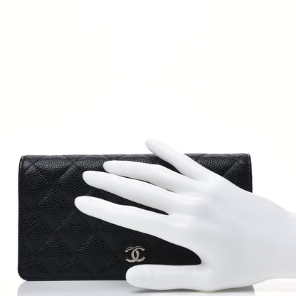Chanel Caviar Quilted Yen Wallet Black 2 of 19