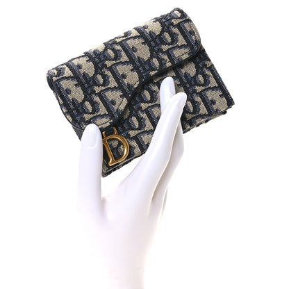 Christian Dior Oblique Saddle 5-Gusset Card Holder Blue 2 of 8