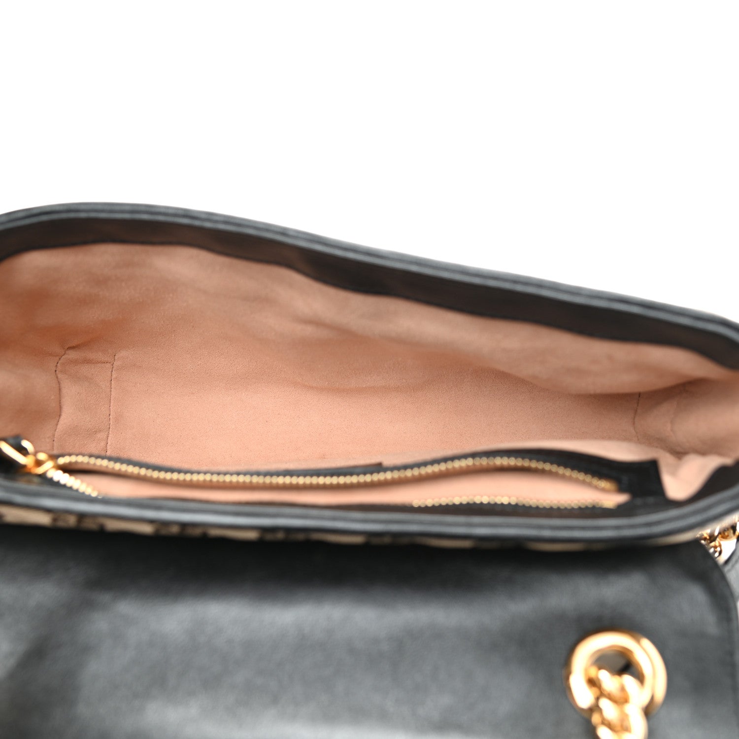 Gucci Monogram Matelasse Diagonal Small GG Marmont Shoulder Bag Beige Black 5 of 9