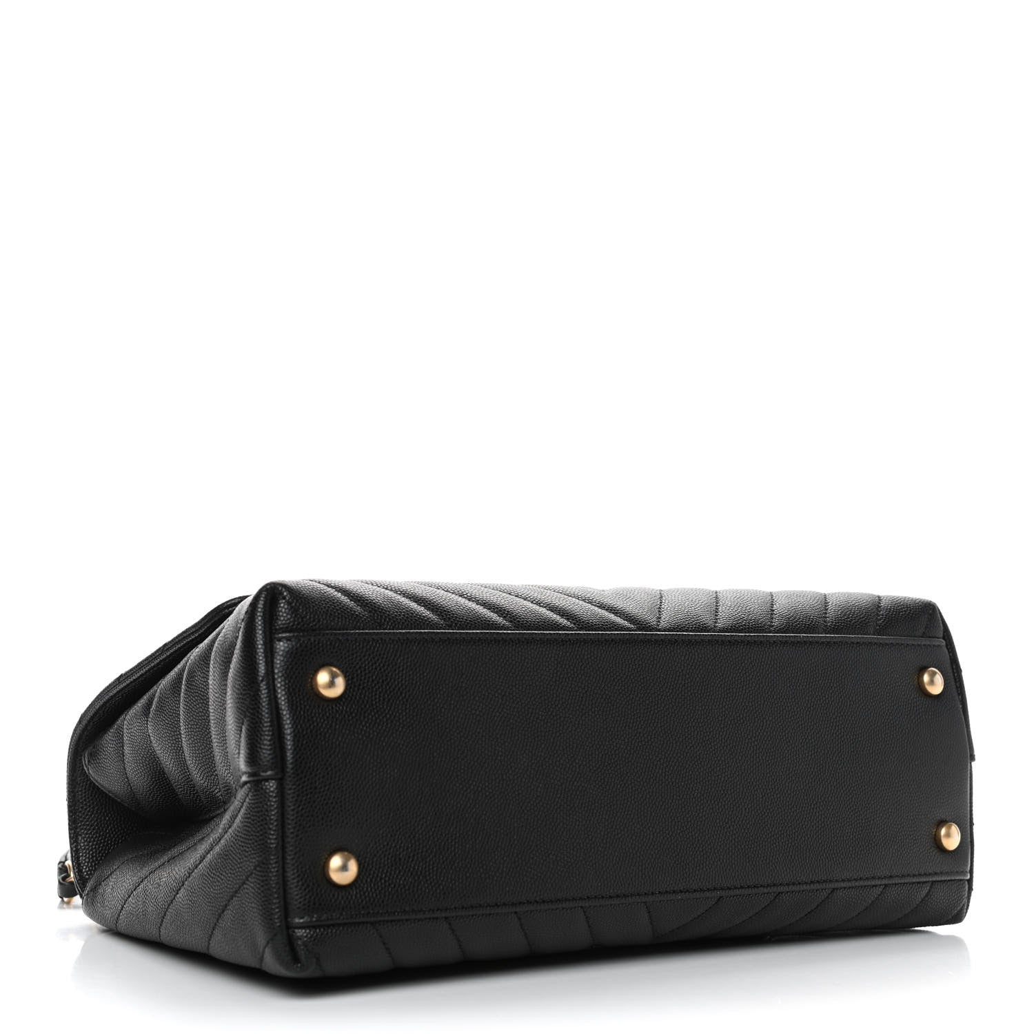 Chanel Caviar Chevron Quilted Small Coco Handle Flap Black 3 of 4