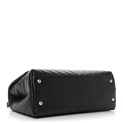 Chanel Caviar Chevron Quilted Small Coco Handle Flap Black 3 of 4