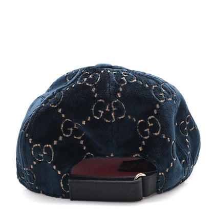 Gucci Velvet GG Monogram Baseball Hat M Blue 7 of 9