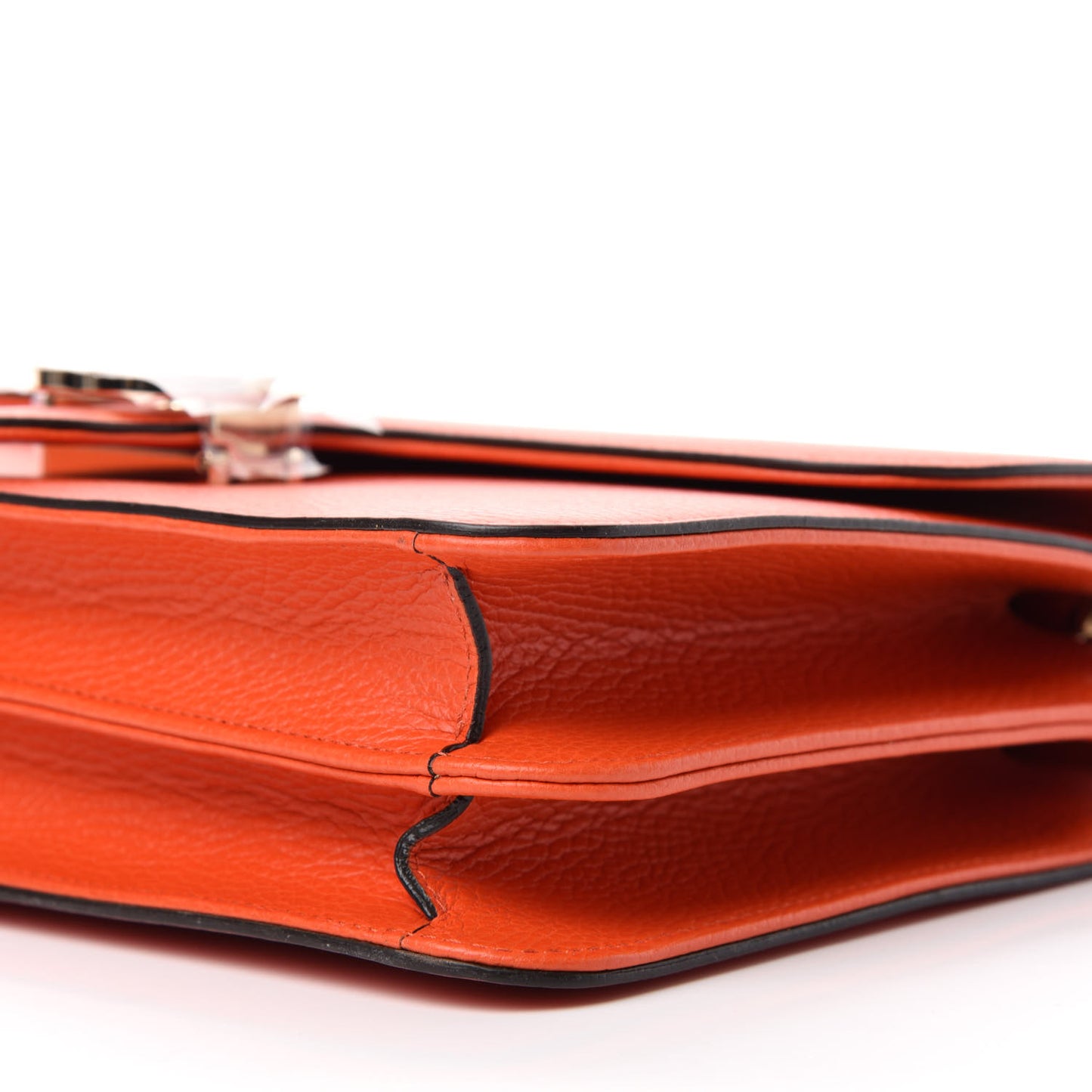 Dollar Calfskin Interlocking G Shoulder Bag Sun Orange
