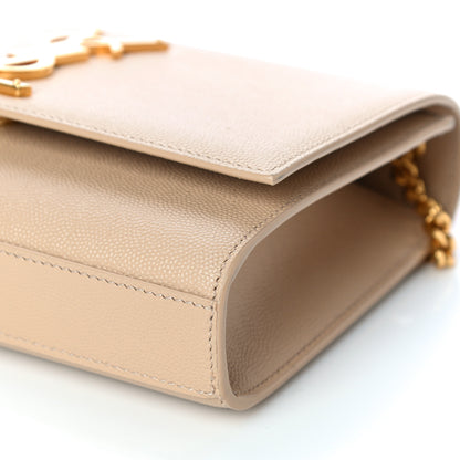 Saint Laurent Grain De Poudre Small Monogram Kate Satchel Nude Powder 10 of 10