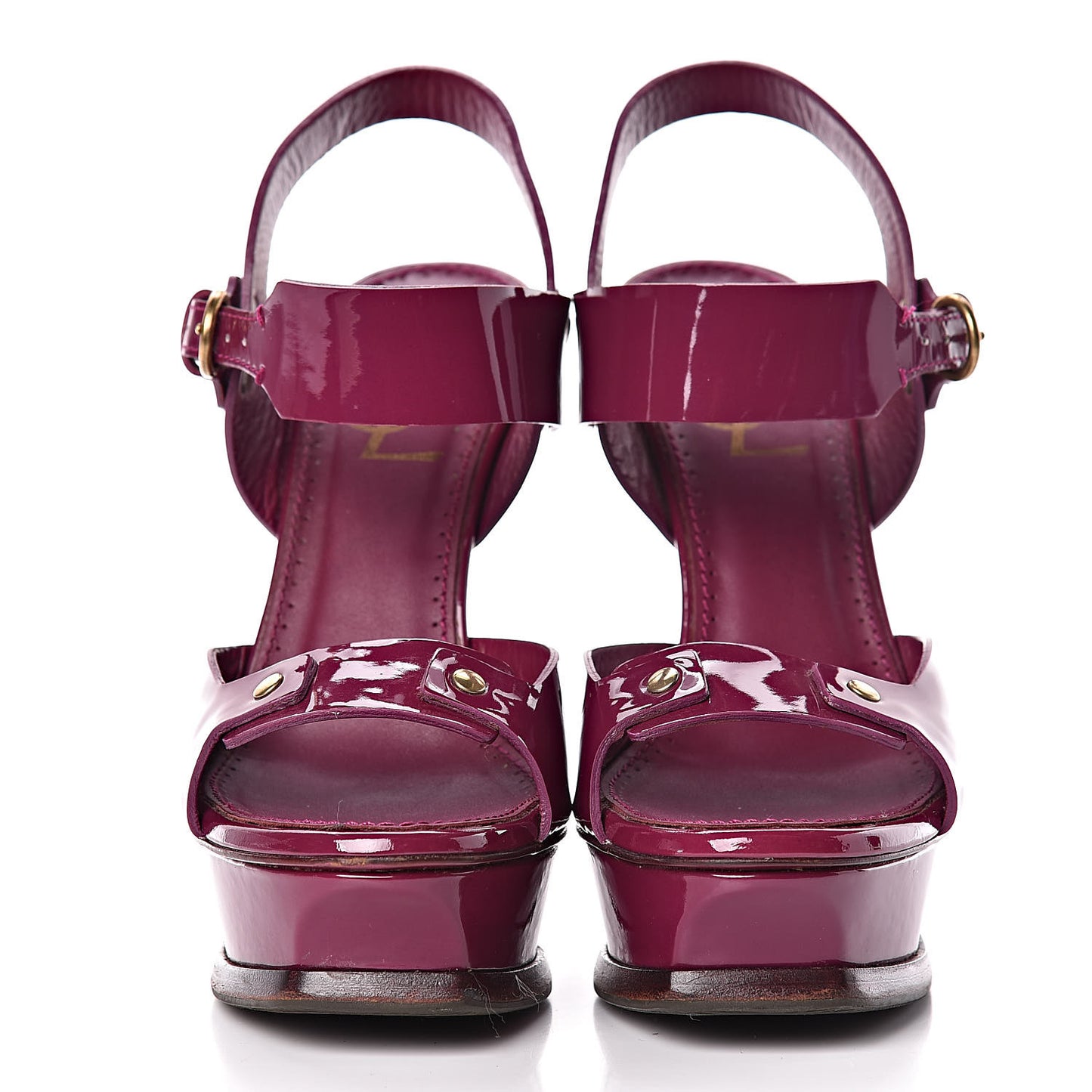 Patent Tribute Stud Platform Sandals 36.5 Fuchsia
