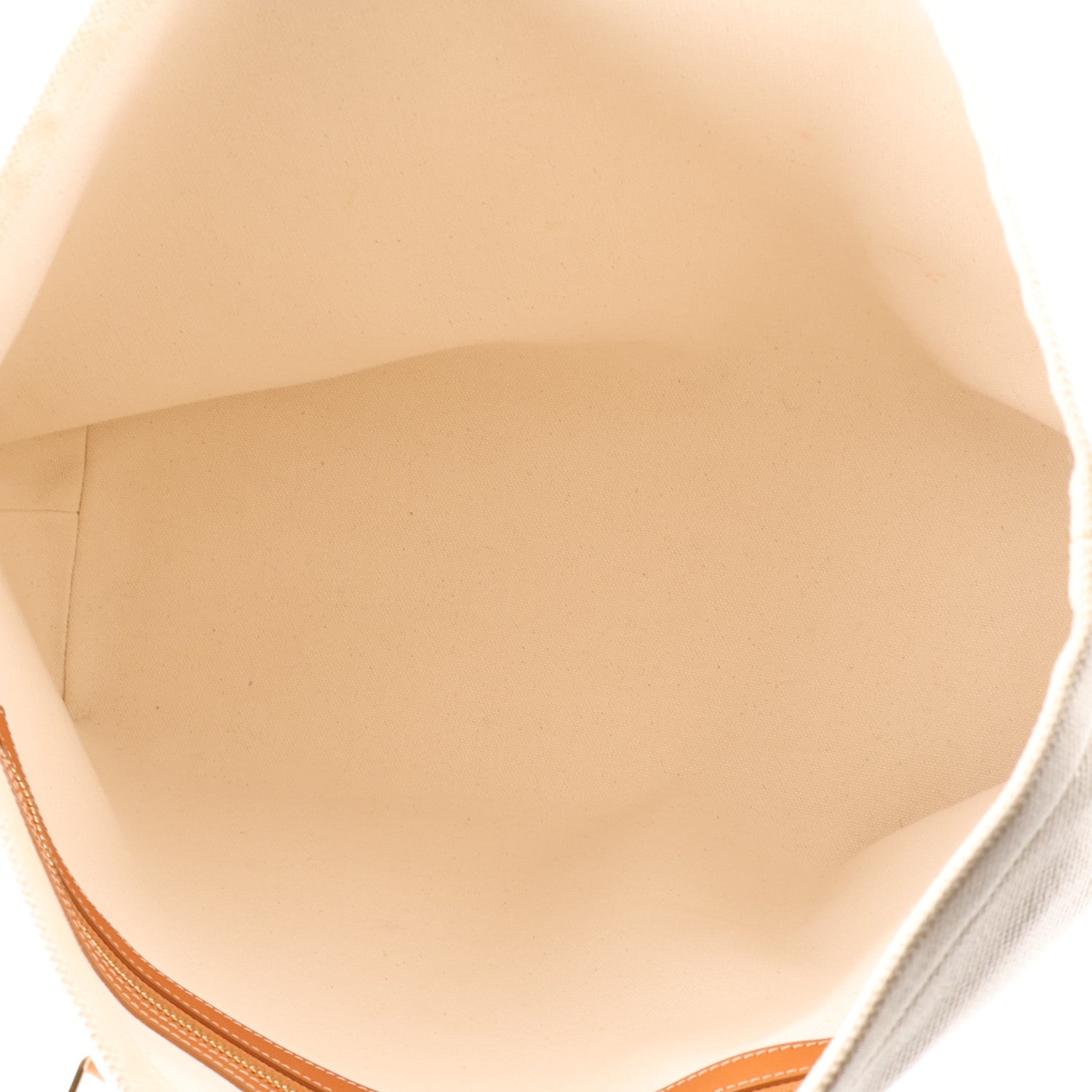 Celine Canvas Calfskin Horizontal Cabas Natural Tan 5 of 10