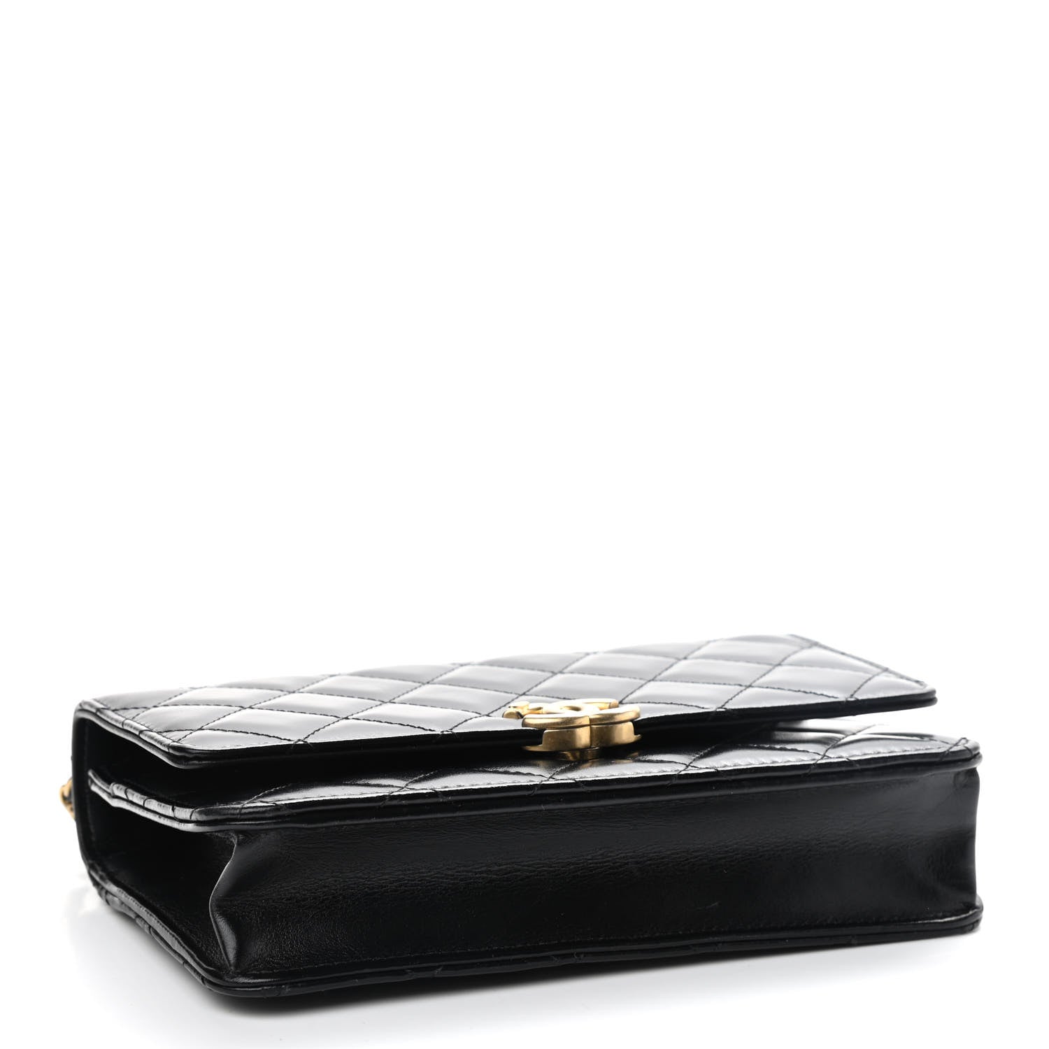 Chanel Calfskin Quilted Perfect Fit Wallet On Chain WOC Black 3 of 9