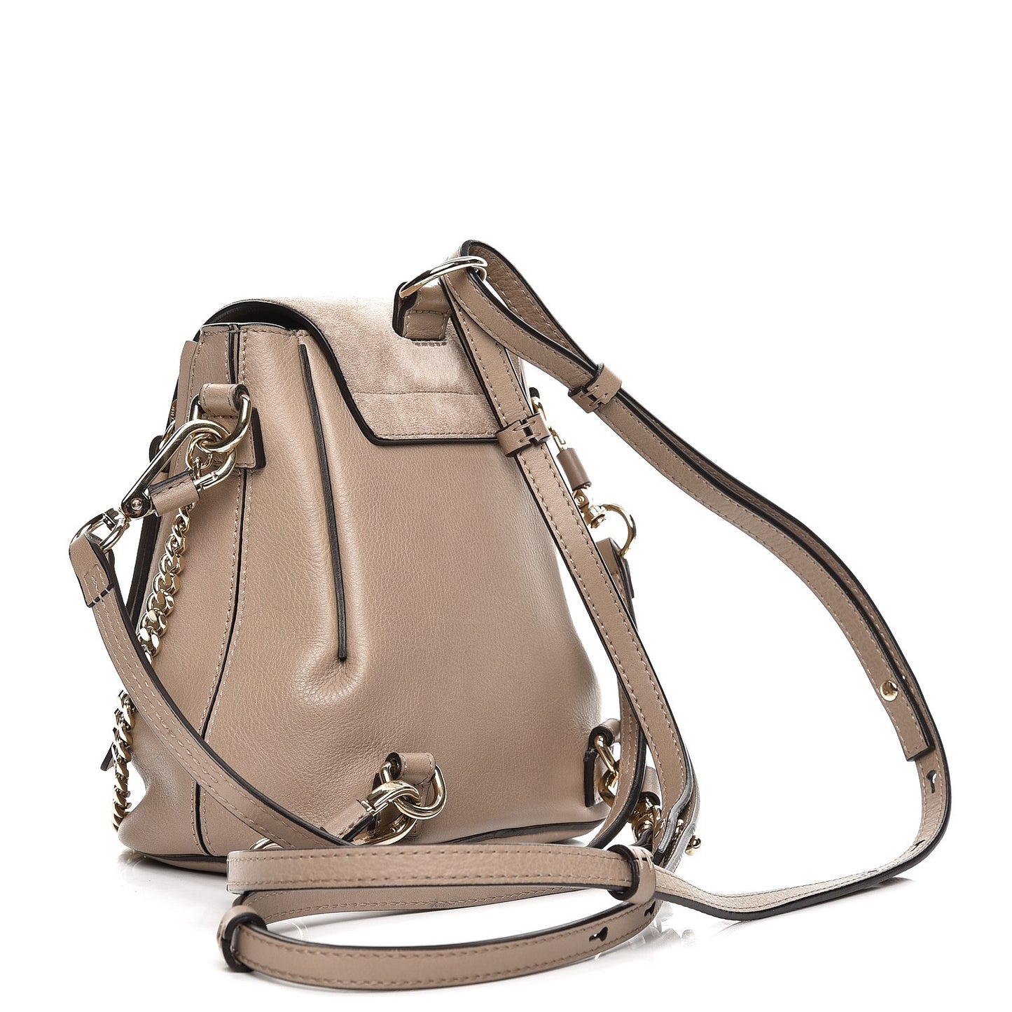 Suede Calfskin Mini Faye Backpack Motty Grey