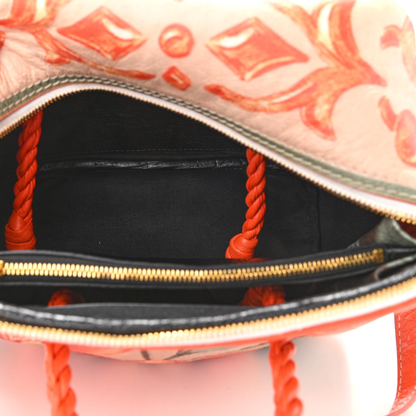Agneau Floral Print Small Blanket Square Tote Orange