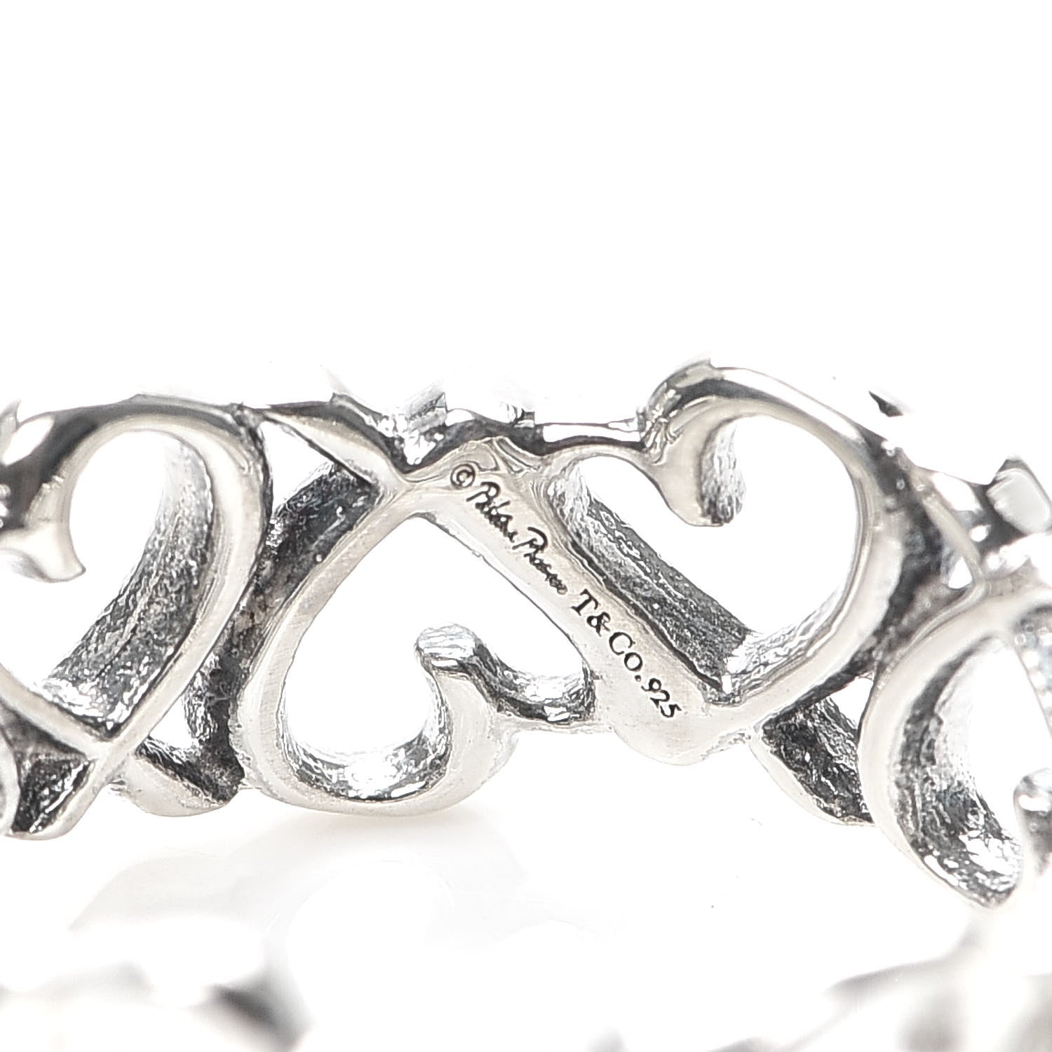 Tiffany Sterling Silver Paloma Picasso Loving Heart Band Ring 54 7 4 of 4
