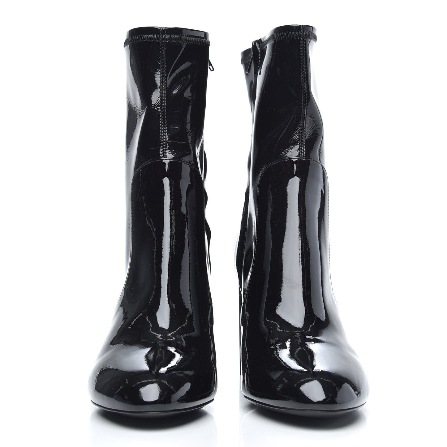 Patent Silhouette Ankle Boots 39 Black