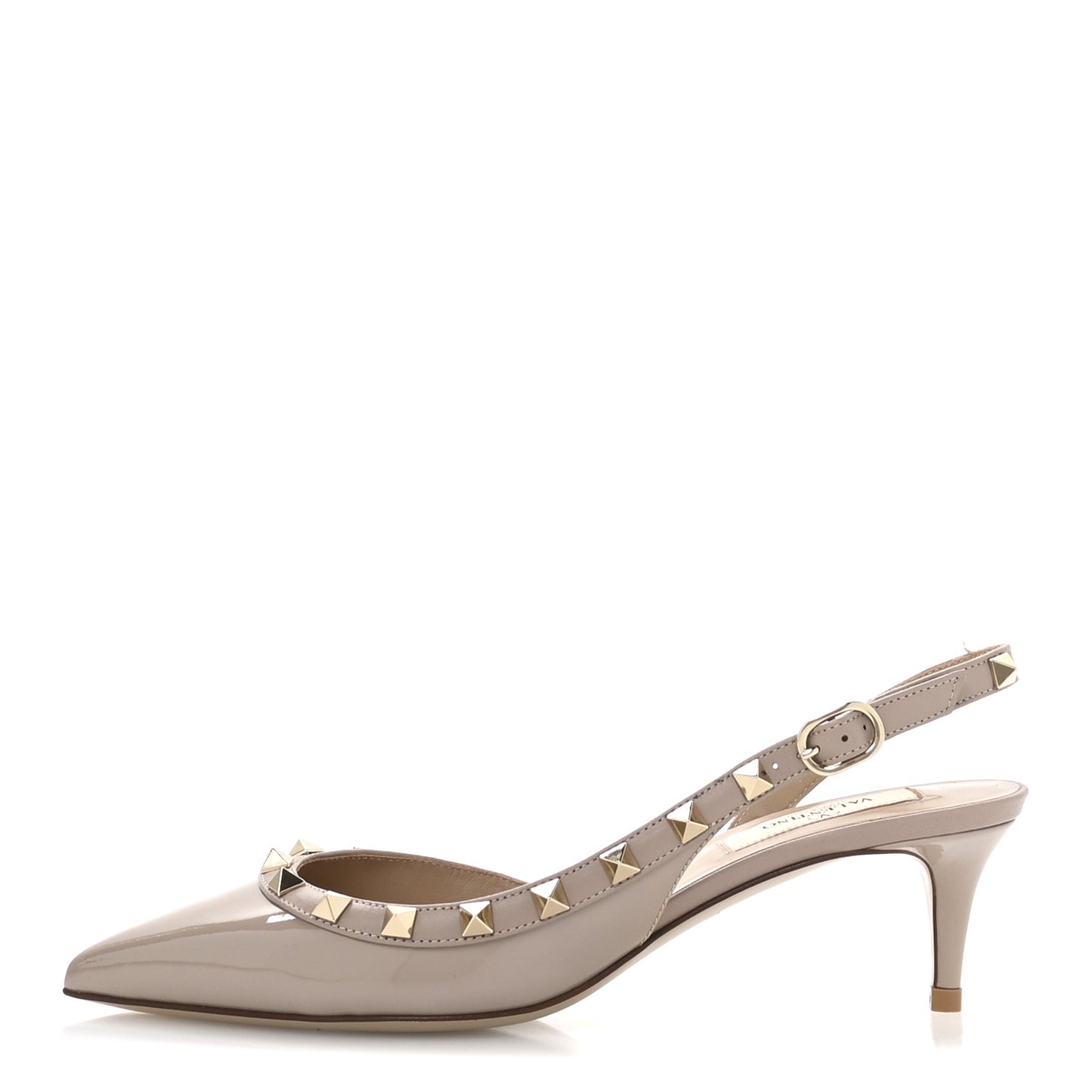 Patent Rockstud Half d'Orsay Slingback 50mm Pumps 36 Poudre