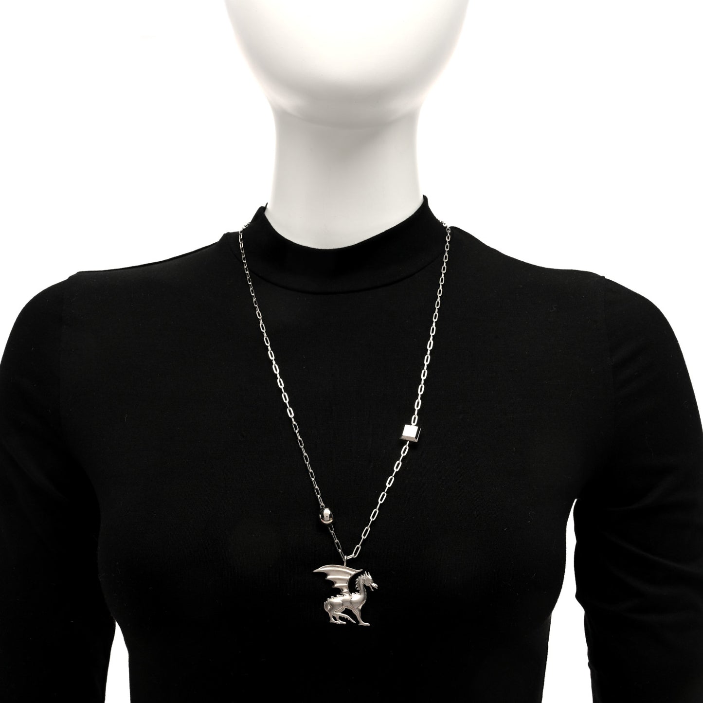 Palladium Talismans Dragon Aile Pendant Necklace