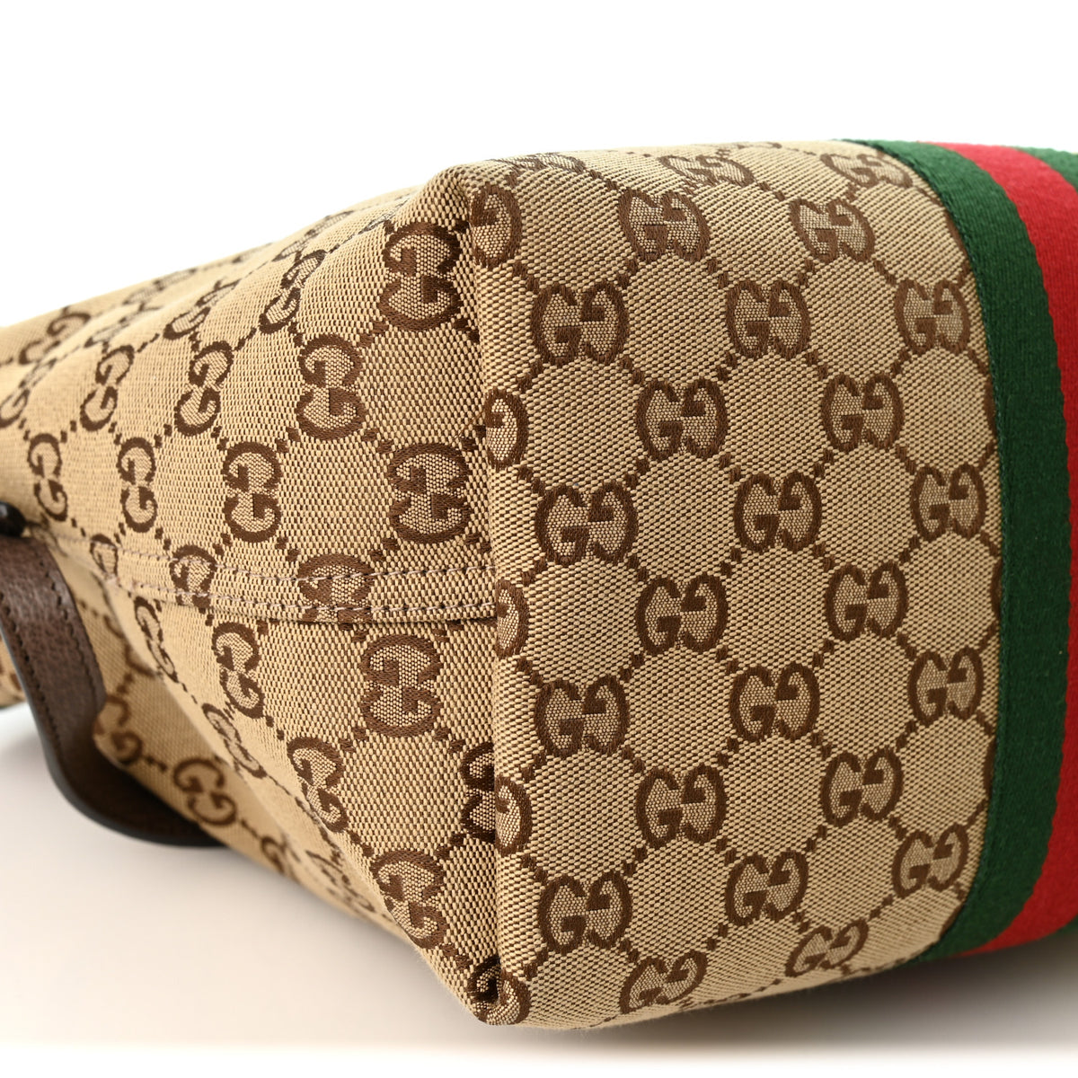 Monogram Web Small Giglio Tote Beige Dark Brown