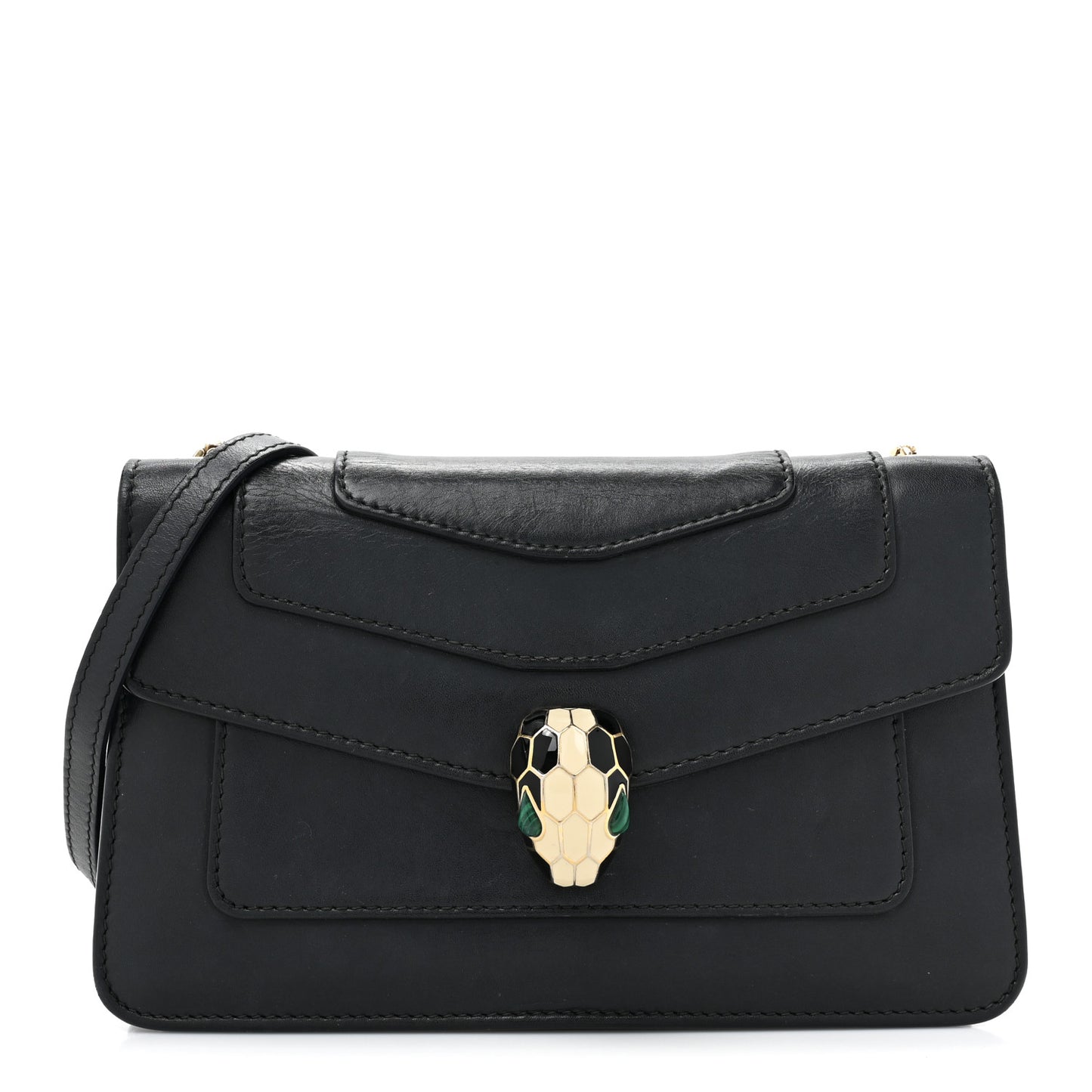Calfskin Serpenti Forever Crossbody Bag Black