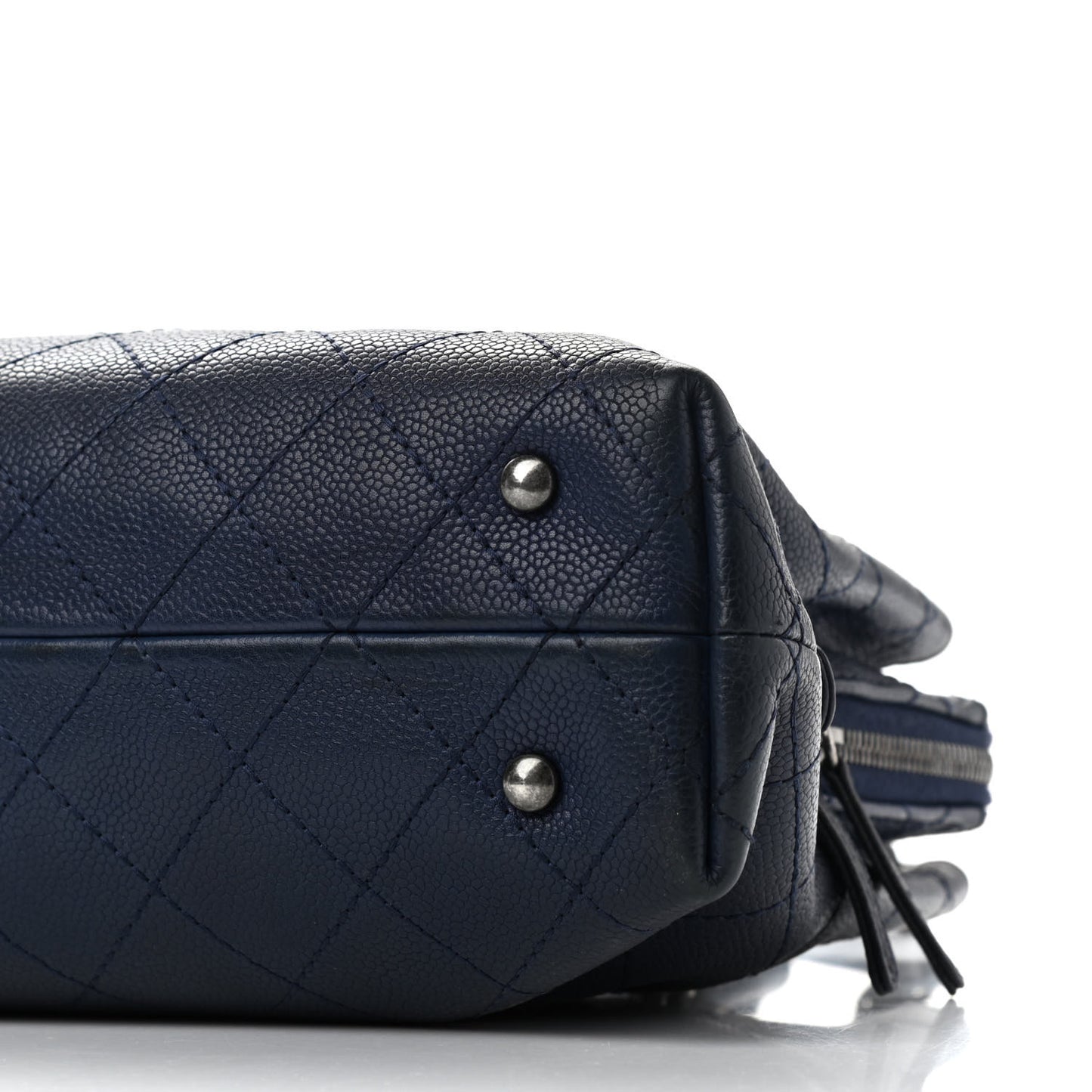 Grained Vegetal Calfskin Small Urban Shopping Tote Navy