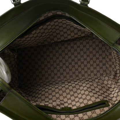 Gucci Calfskin Tonal GG Medium Tote Bag Forrest Green 4 of 14