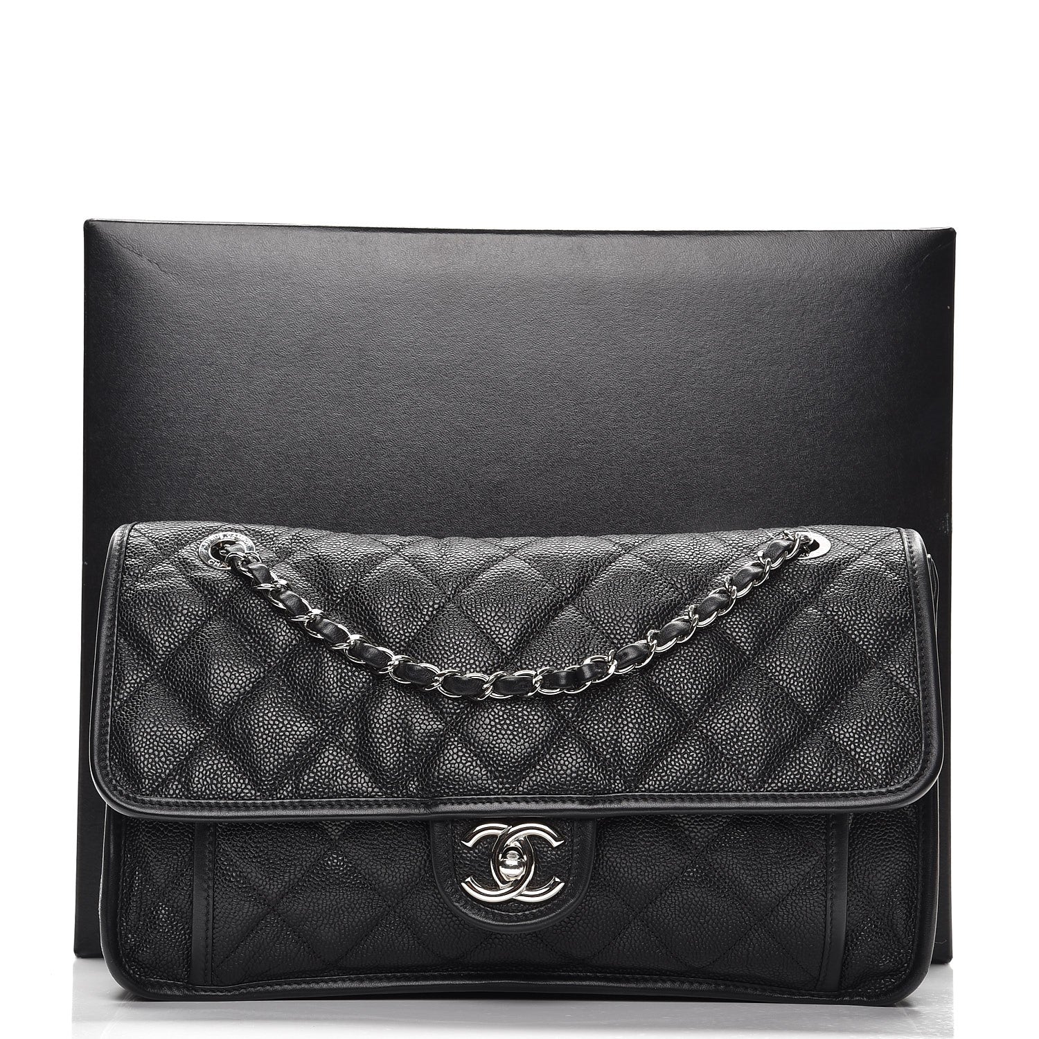 Chanel Caviar Quilted Large French Riviera Flap Black 9 of 9