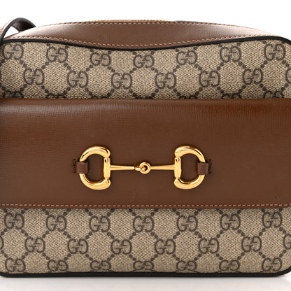 Gucci GG Supreme Monogram Small Horsebit 1955 Shoulder Bag Beige Brown Sugar 8 of 11