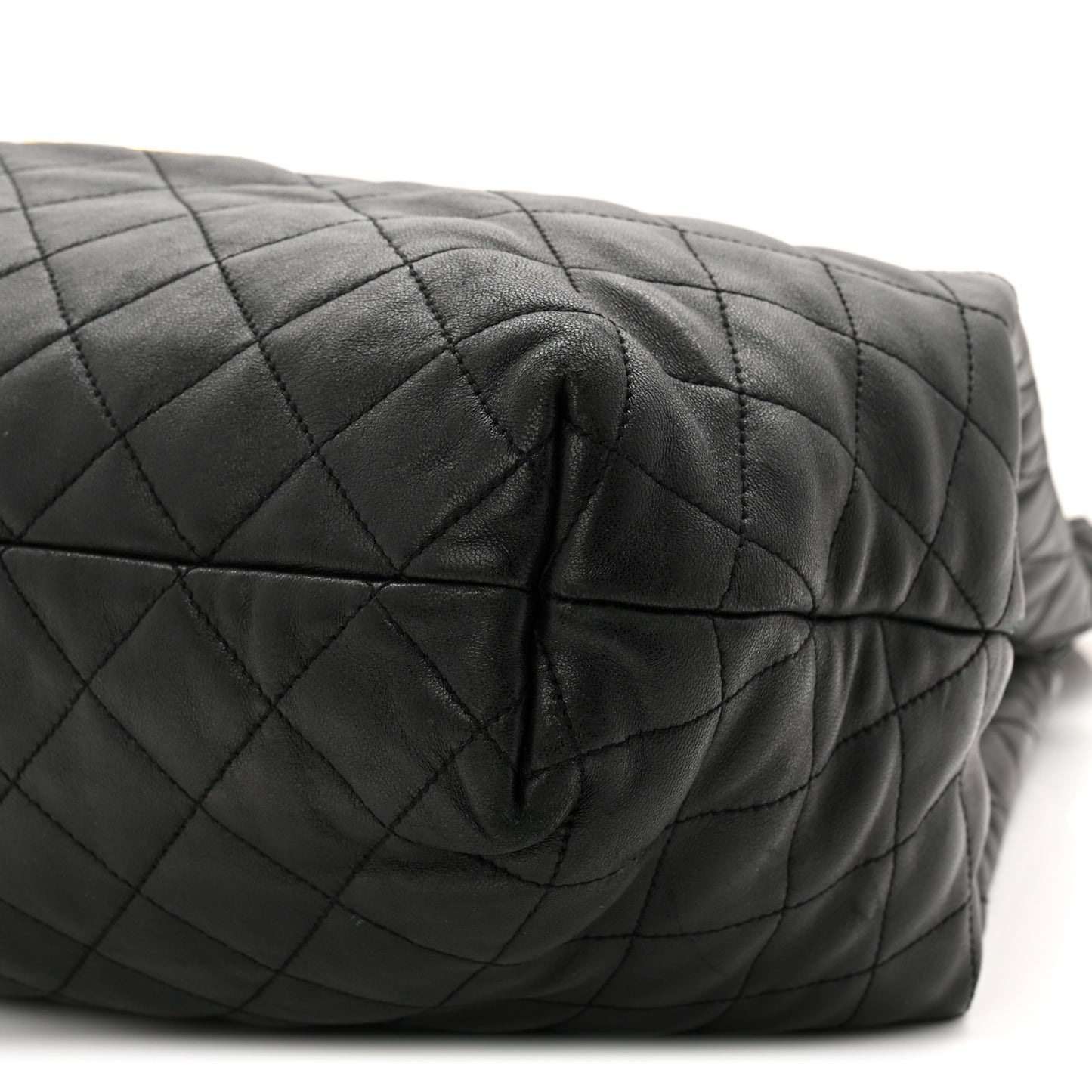 Lambskin Quilted Maxi Icare Shopping Tote Black