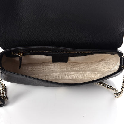 Gucci Pebbled Calfskin Medium Soho Flap Crossbody Black 7 of 9