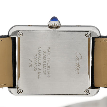 Cartier Stainless Steel Alligator 24mm Tank Solo Quartz Watch 4 of 5