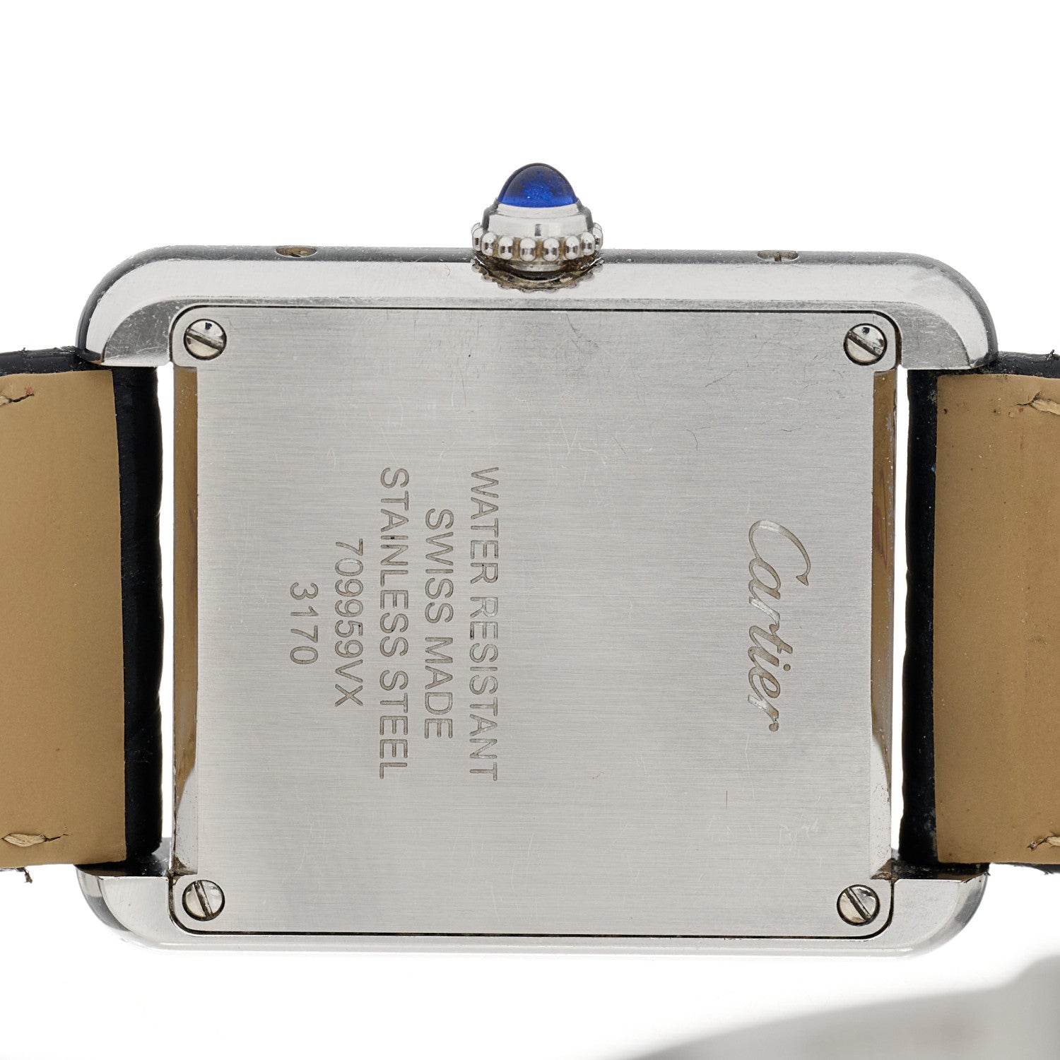 Cartier Stainless Steel Alligator 24mm Tank Solo Quartz Watch 4 of 5