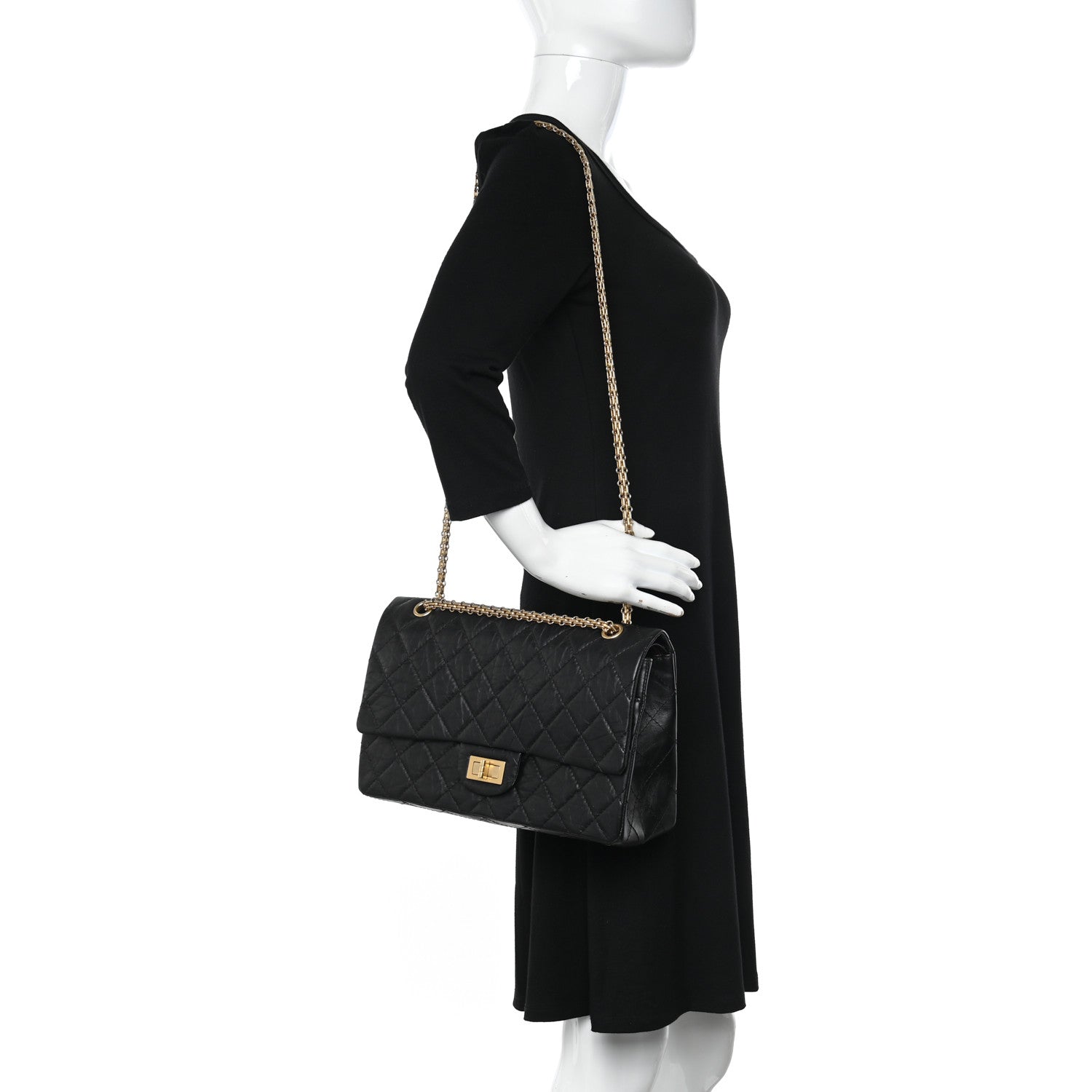 Chanel Aged Calfskin Quilted 2.55 Reissue 227 Flap Black 2 of 12