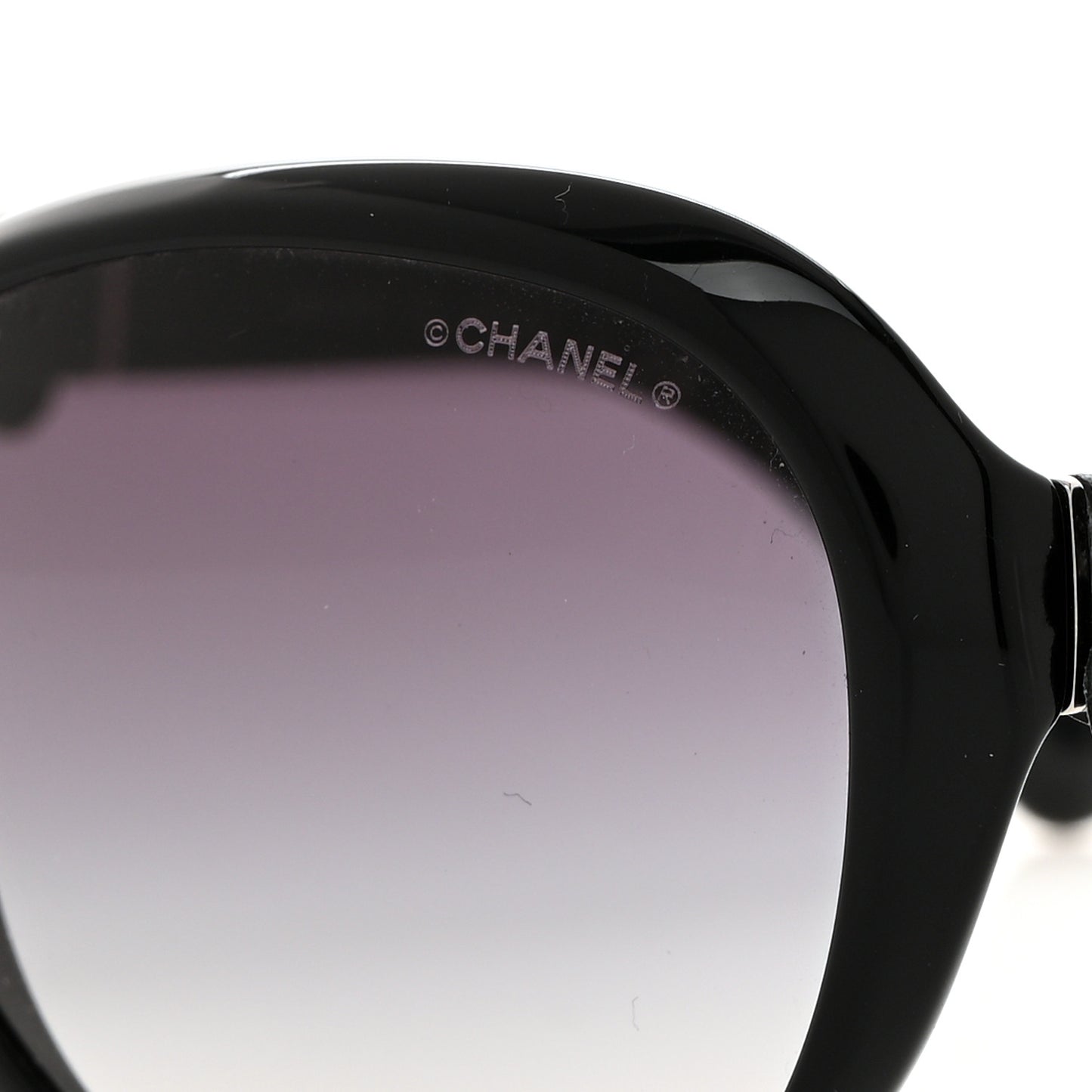 Acetate Lambskin Camellia CC Sunglasses 5316-Q Black