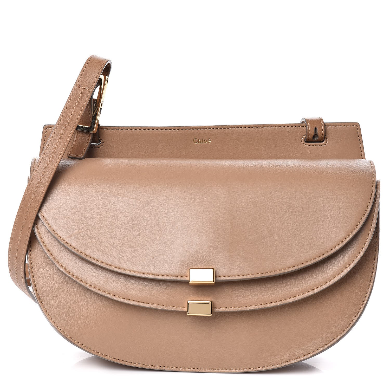 Chloe Calfskin Georgia Crossbody Bag Chestnut Cream 1 of 16