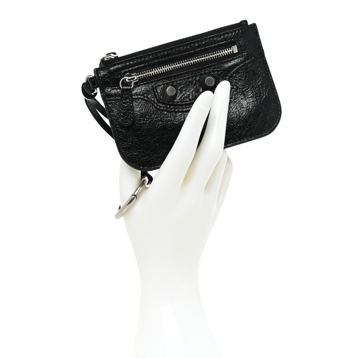 Balenciaga Agneau Le Cagole Clip On Card Mirror Black 2 of 9