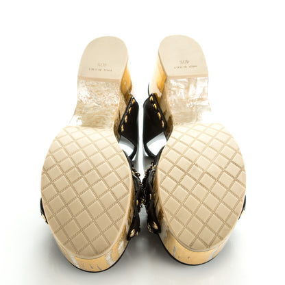 Chanel Calfskin Chain Wedge Sandals 40.5 Brown 5 of 7