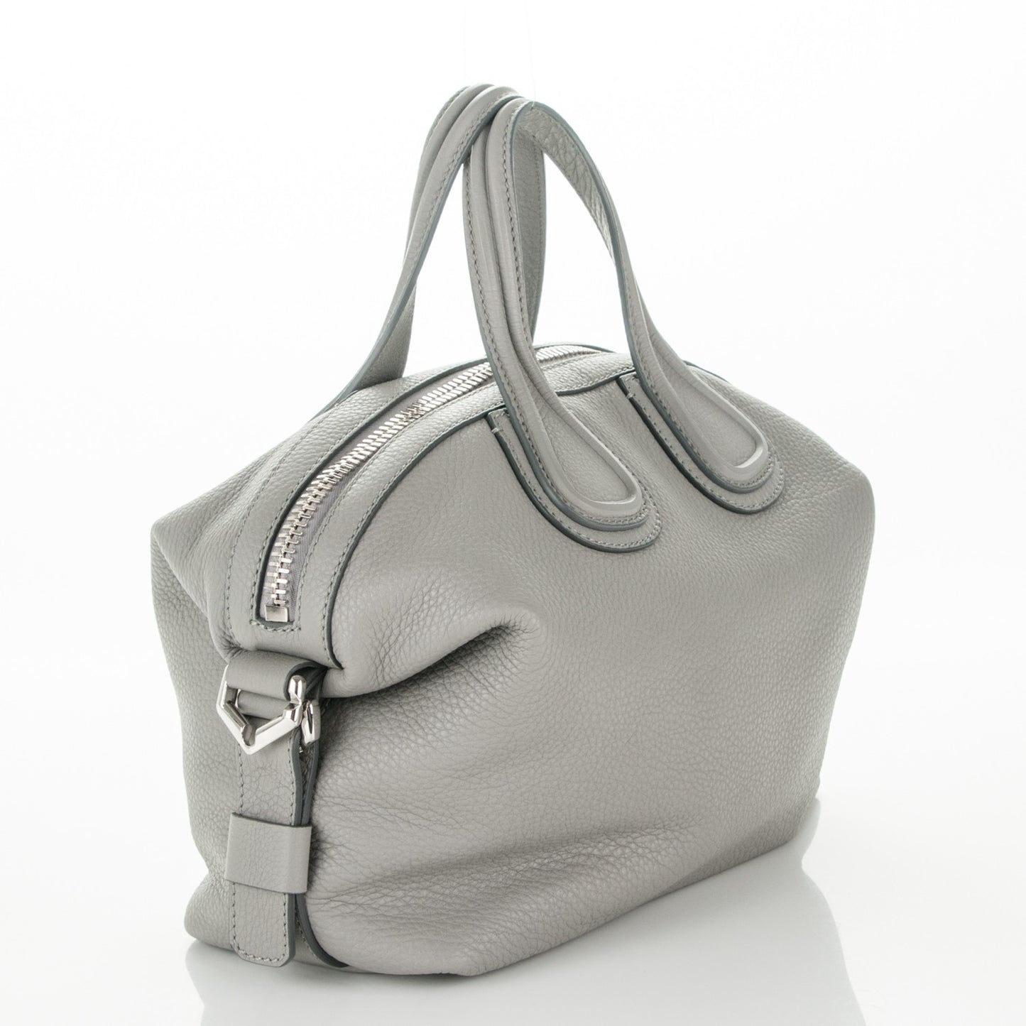 Pebbled Calfskin Small Nightingale Pearl Grey