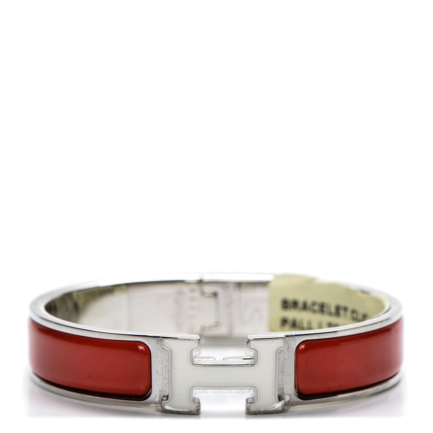 Enamel Narrow Clic Clac H Bracelet PM Rouge Vif White